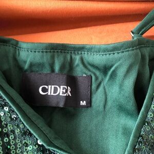 Cider Emerald Sequin Blouse